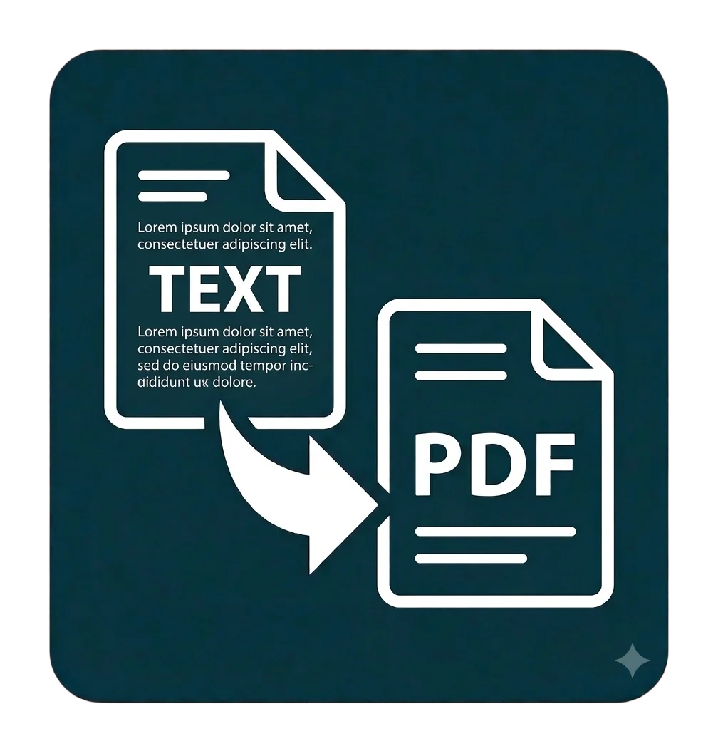 Screenshot of the text to pdf tool on ToolFlexy