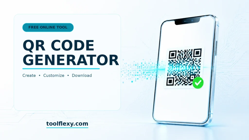 Free QR code generator tool showing a custom QR code with logo and brand colors