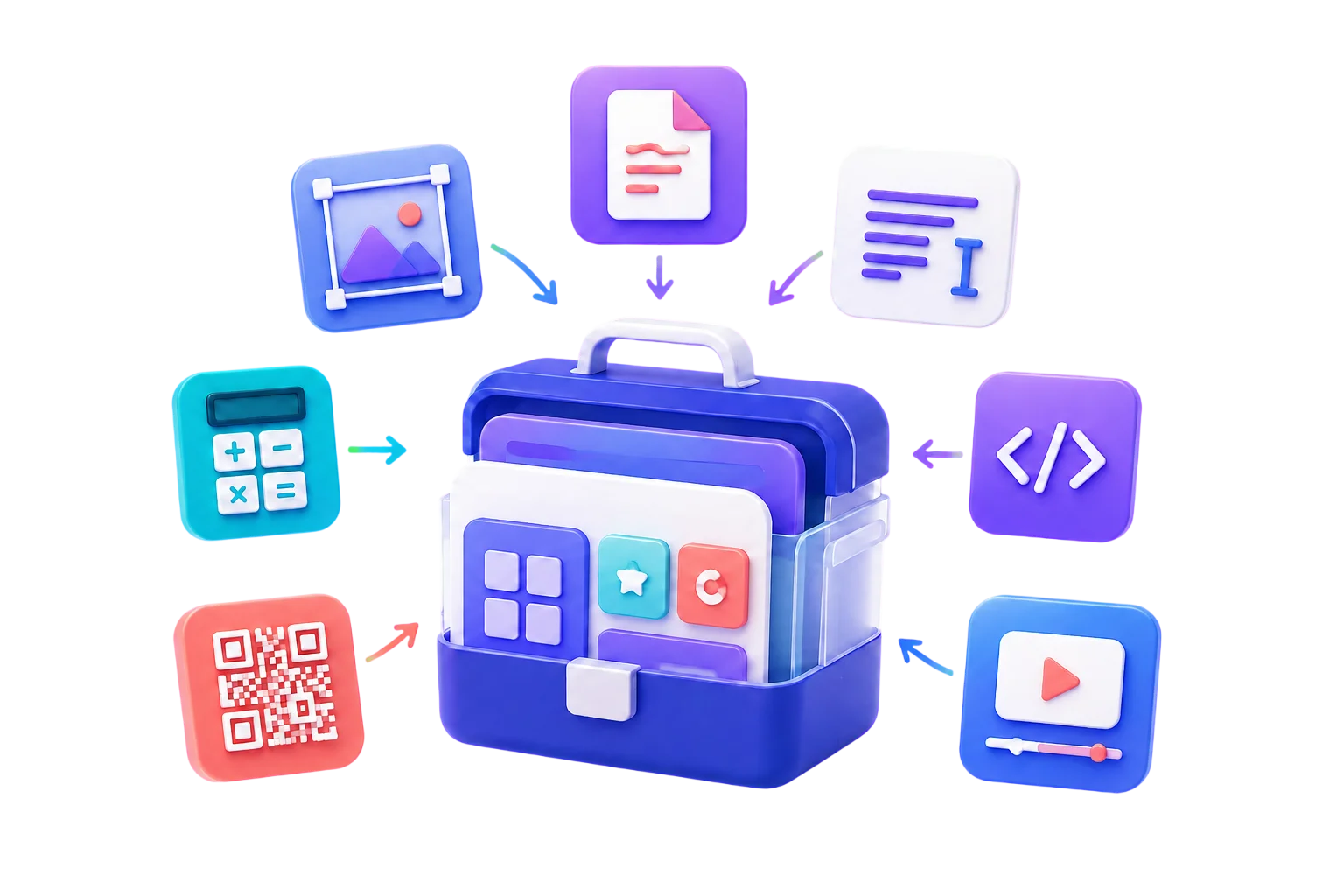 Free online web tools and smart digital utilities dashboard illustration
