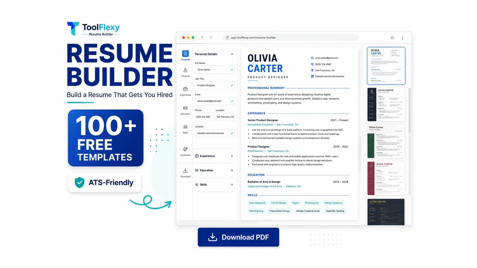 Free resume builder no sign up with ATS-friendly templates