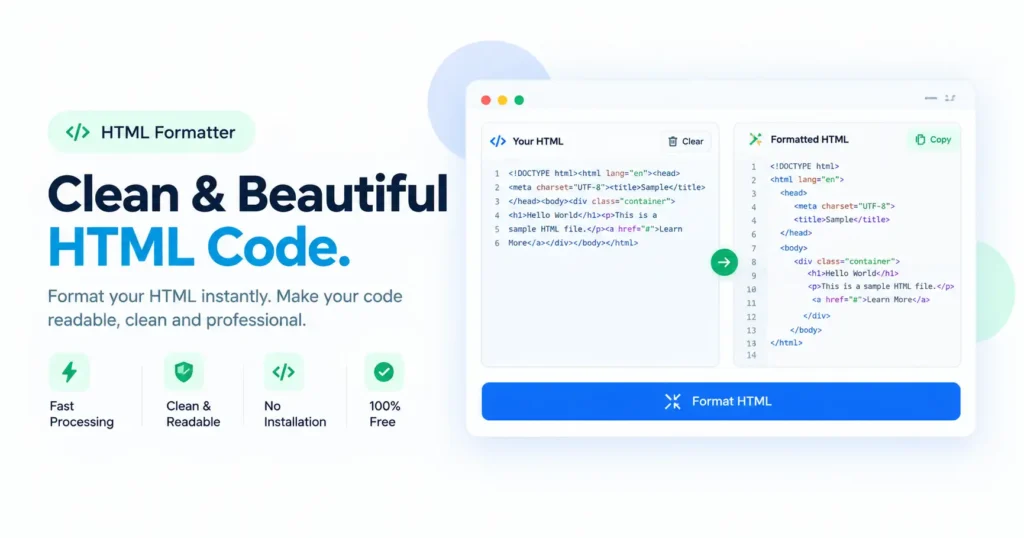 ToolFlexy Free HTML, CSS and JS Formatter — beautify and minify code online