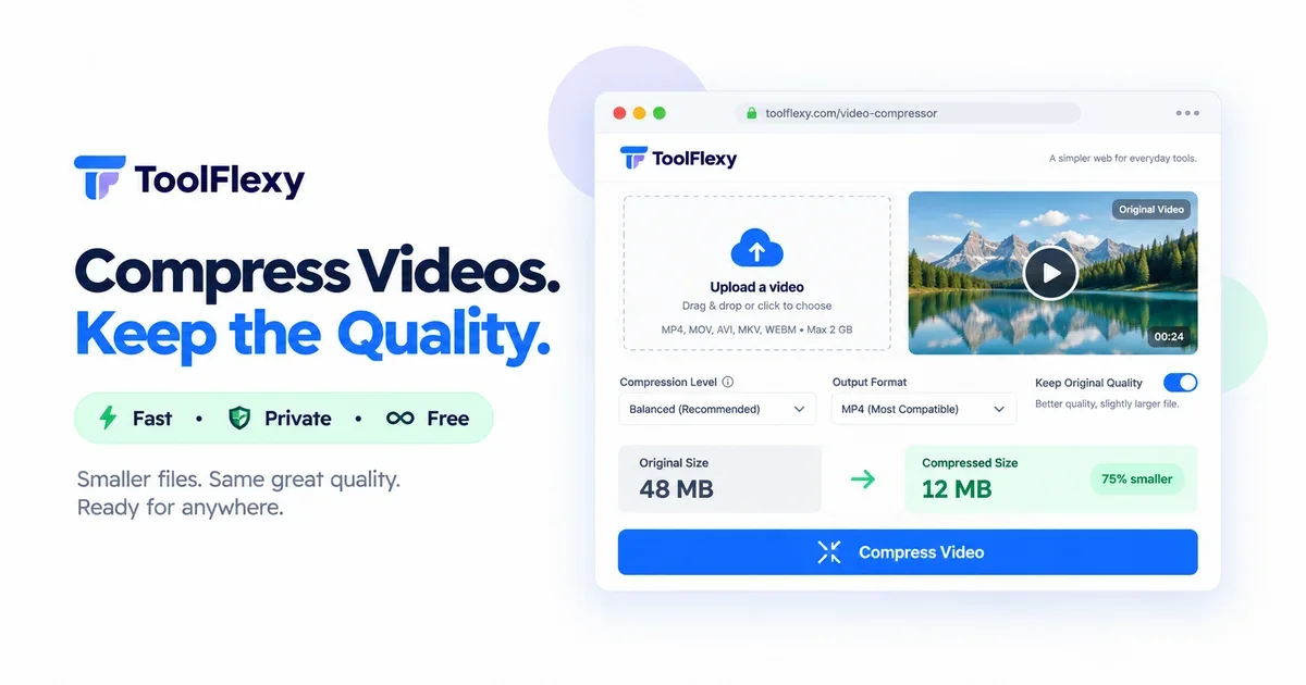 Compress video online free no watermark — ToolFlexy video compressor